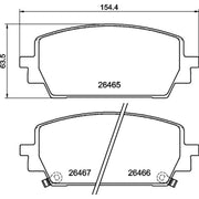 Brembo 4 x Front Brake Pad Set fits Genesis G80 2021 on 2.2
