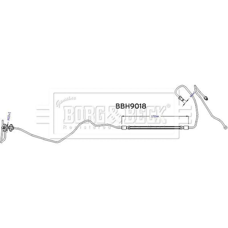 Borg & Beck Brake Hydraulic Hose Line outer BBH9018