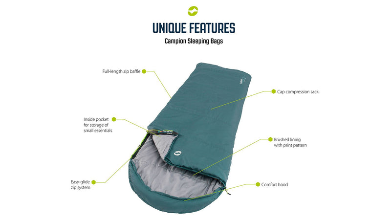 Outwell Campion Lux Double Dark Grey Double Sleeping Bag Outwell - Dynamic Drive