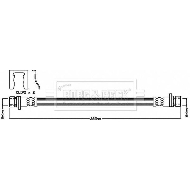 Borg & Beck Brake Hydraulic Hose Line inner BBH8338