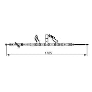 Bosch Handbrake Cable Rear fits Hyundai Tucson 2004-2010 2.0 2.7