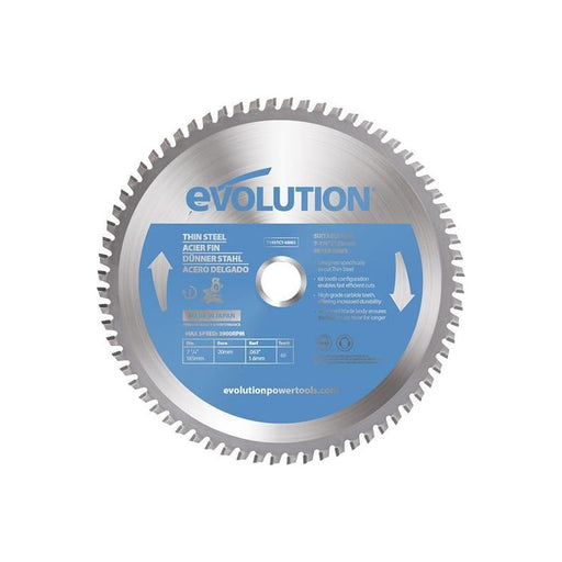 Evolution Thin Steel Cutting Mitre Saw Blade 185 x 20mm x 68T Evolution - Dynamic Drive