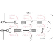 Apec Handbrake Cable Left Rear fits Citroën Xsara Picasso 1999-2011 1.6 2.0