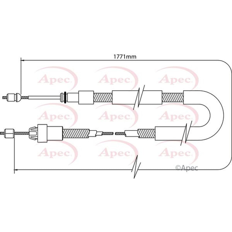 Apec Handbrake Cable Left Rear fits Citroën Xsara Picasso 1999-2011 1.6 2.0