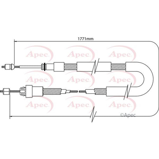 Apec Handbrake Cable Left Rear fits Citroën Xsara Picasso 1999-2011 1.6 2.0