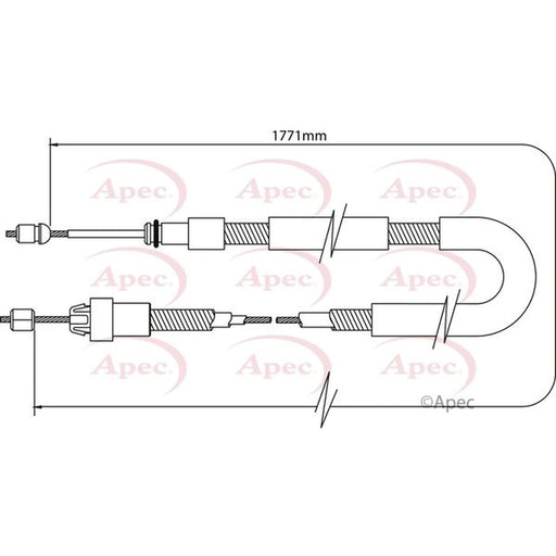 Apec Handbrake Cable Left Rear CAB1082