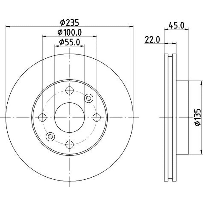 DON 2 x Internally Vented Brake Discs fits Kia Rio I 2000-2005 1.3 1.5