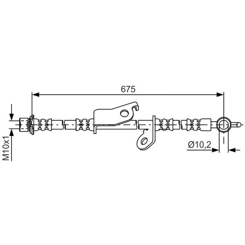 Bosch Brake Hydraulic Hose Line Front Right fits Toyota Avensis 2008-2018