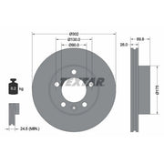 Textar 2 x Vented Front Brake Discs 92228603-x2
