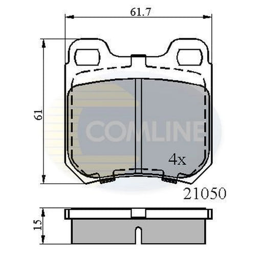Comline Rear Brake Pad Set fits Opel Omega B 1994-2003 2.0 2.2 2.5 2.6 3.0 3.2