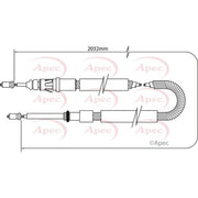 Apec Handbrake Cable Left Rear fits Citroën C4 2004-2011 1.4 1.6 2.0