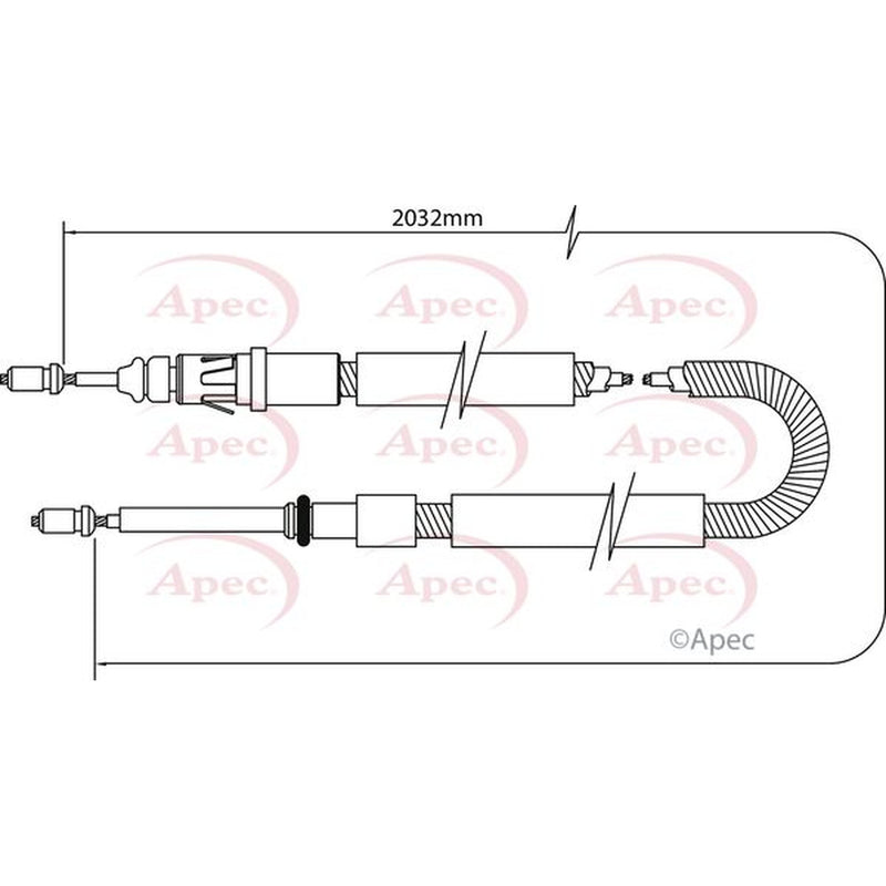 Apec Handbrake Cable Left Rear fits Citroën C4 2004-2011 1.4 1.6 2.0