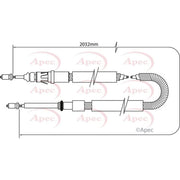 Apec Handbrake Cable Right Rear CAB1046