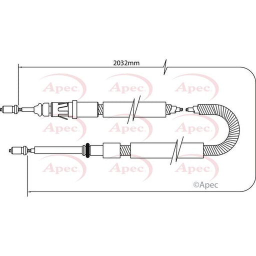 Apec Handbrake Cable Left Rear fits Citroën C4 2004-2011 1.4 1.6 2.0