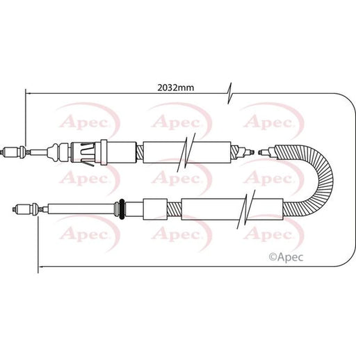 Apec Handbrake Cable Right Rear CAB1046