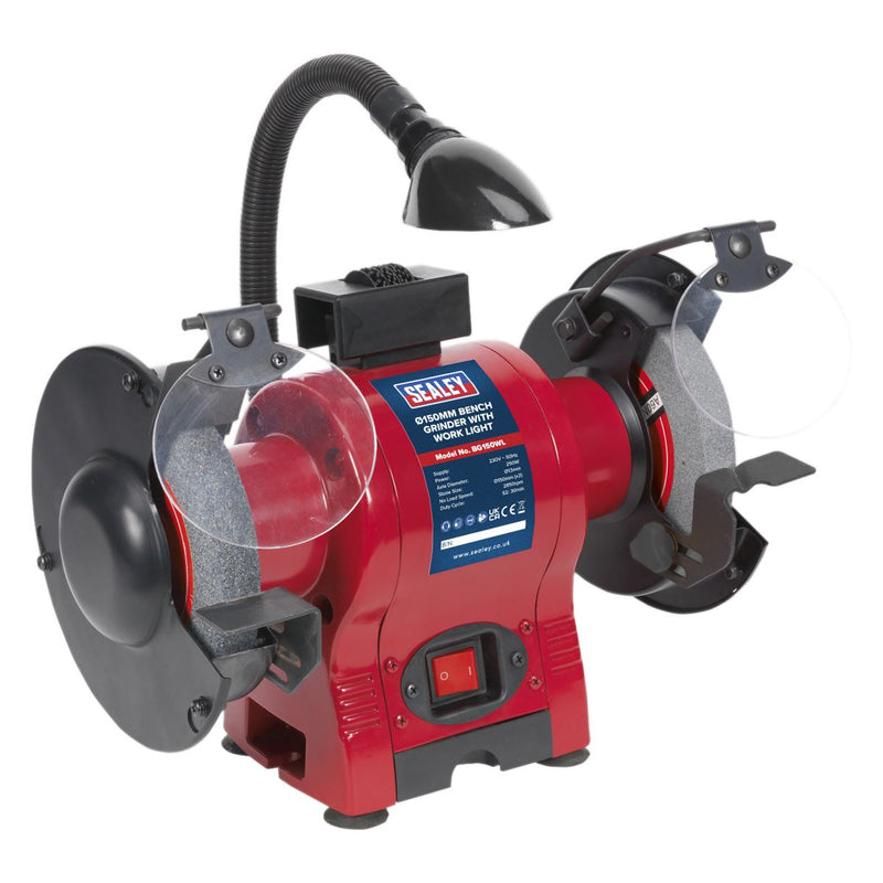 Sealey Bench Grinder150mm with Worklight 250W/230V BG150WL Sealey - Dynamic Drive