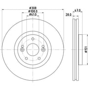 Mintex 2 x Front Brake Discs MDC1774-x2