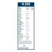 Bosch Conventional Wiper Blade 250mm — H250 fits Citroën C4 Aircross 2012 on