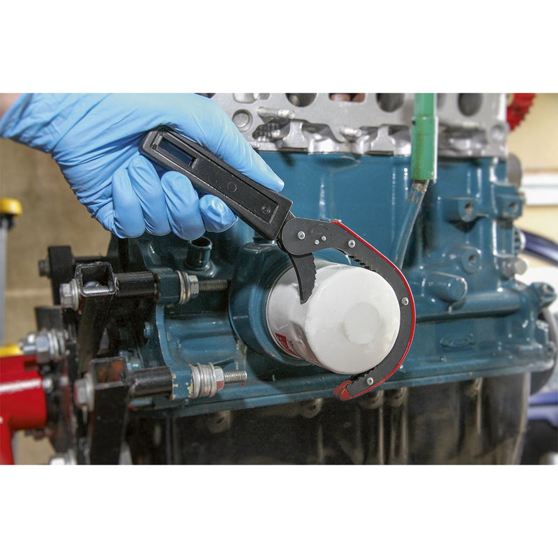Sealey Oil Filter Wrench Remover 75-95mm Diameter Slim Design for Tight Spaces Sealey  - Dynamic Drive