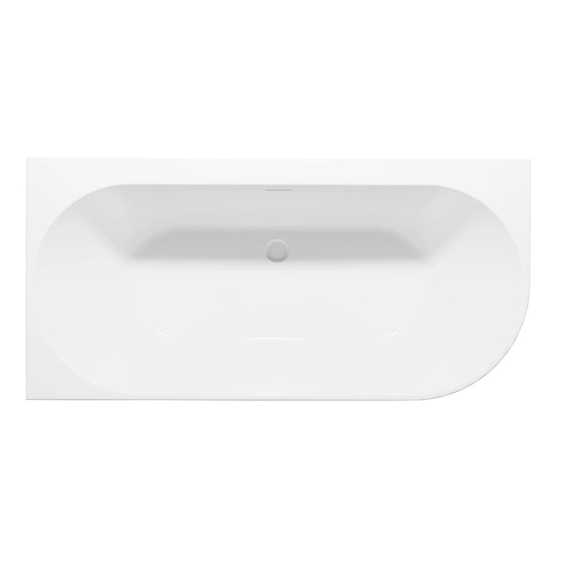 Baridi Left Hand Corner Bath 160cm Gloss White