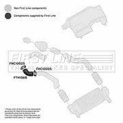 First Line Intercooler Turbo Charge Air Hose fits Ford Fiesta 1995-2002 1.8