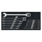 Sealey Combination Ratchet Spanner Set 15pc Metric S01247 Sealey - Dynamic Drive