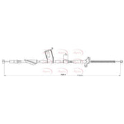 Apec Handbrake Cable Left Rear fits Honda Cr-V 2001-2007 2.0 2.2