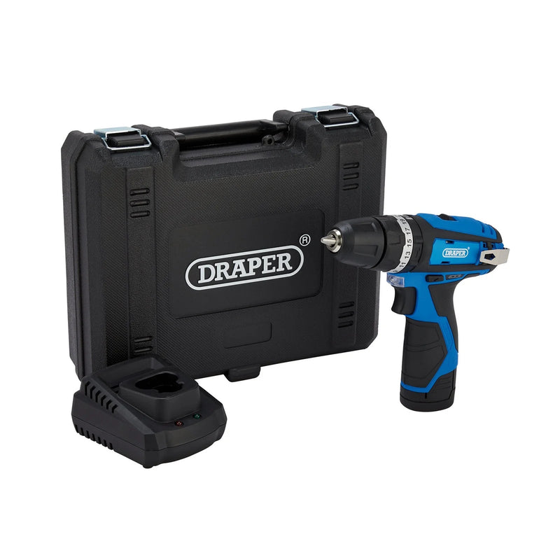 Draper 12V Combi Drill, 1 x 1.5Ah Battery, 1 x Fast Charger - CHD12VD - image 1