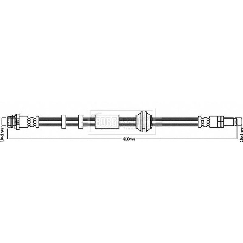 Borg & Beck Brake Hydraulic Hose Line Front Right BBH8412