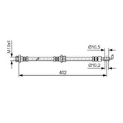 Bosch Brake Hydraulic Hose Line Front fits Ford Ranger 1999-2012 2.5 3.0