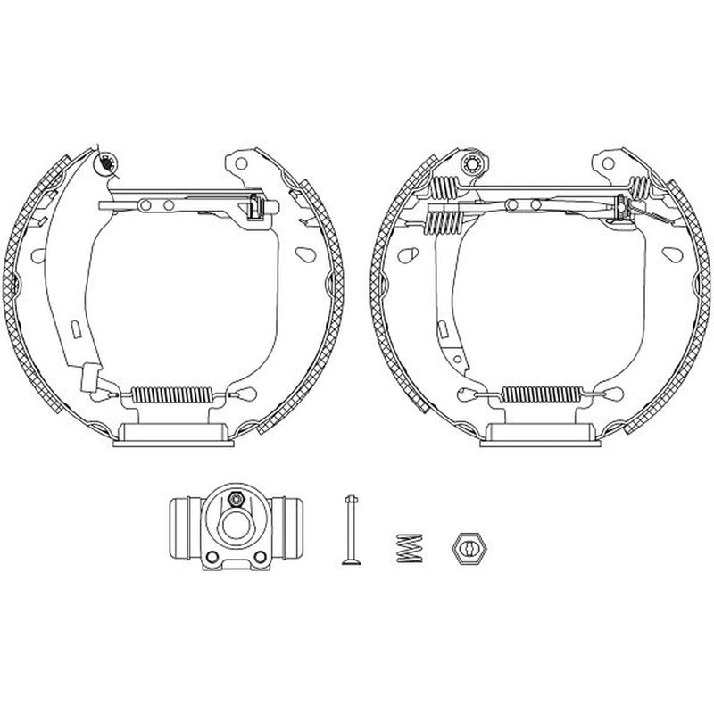 Mintex Brake Shoe Set Axle Kit fits Renault Twingo I 1993-2007 1.2