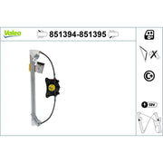 Valeo Electric Window Regulator Lifter Left Rear 851394