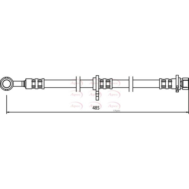 Apec Brake Hydraulic Hose Line Rear Right fits Honda Civic VII 2000-2005