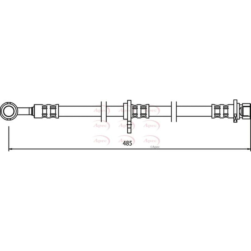Apec Brake Hydraulic Hose Line Rear Right HOS3505