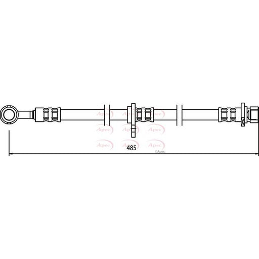 Apec Brake Hydraulic Hose Line Rear Right fits Honda Civic VII 2000-2005