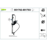 Valeo Electric Window Regulator Lifter Left Front 851702