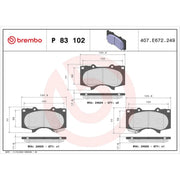 Brembo Front & Rear Pads fits Toyota Hilux VIII Pickup 2024 on 2.8