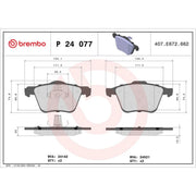 Brembo 4 x Front Brake Pad Set fits Ford Galaxy 2010-2015 2.0