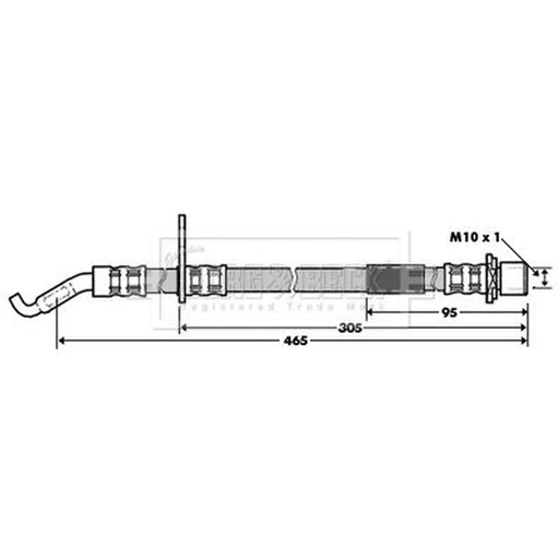 Borg & Beck Brake Hydraulic Hose Line Front Right BBH7329
