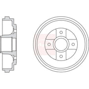 Apec Brake Drum Assembly Rear fits Opel Agila A 2000-2007 1.0 1.2 1.3