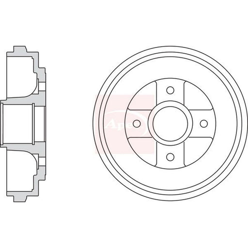 Apec Brake Drum Assembly Rear fits Opel Agila A 2000-2007 1.0 1.2 1.3