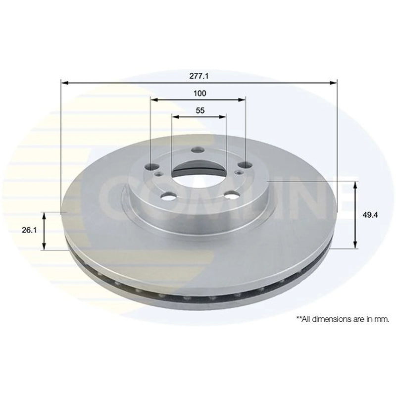 Comline Front Brake Discs & Pads fits Toyota Avensis 2003-2008 1.6 1.8 2.0 2.4