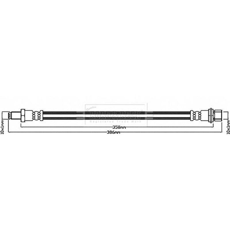Borg & Beck Brake Hydraulic Hose Line Rear Rig BBH8102