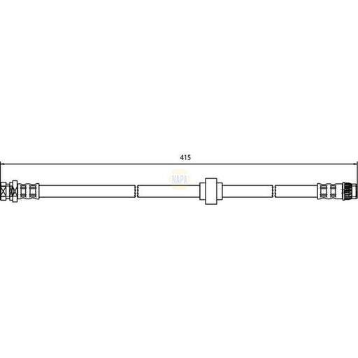 NAPA Brake Hydraulic Hose Line Rear Left fits Renault Kangoo 1997-2018