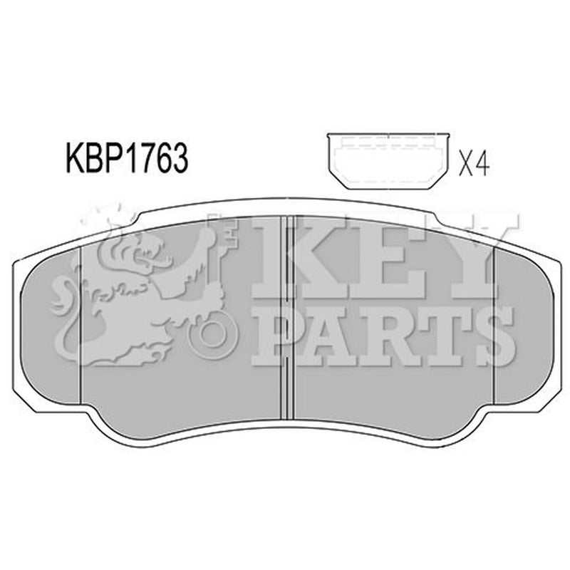 Key Parts 4 x Rear Brake Pad Set fits Citroën Relay II 2002-2006 2.0 2.2 2.8