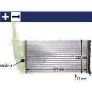 Mahle Engine Radiator fits Fiat Punto 1993-2000 1.1 1.2 1.6