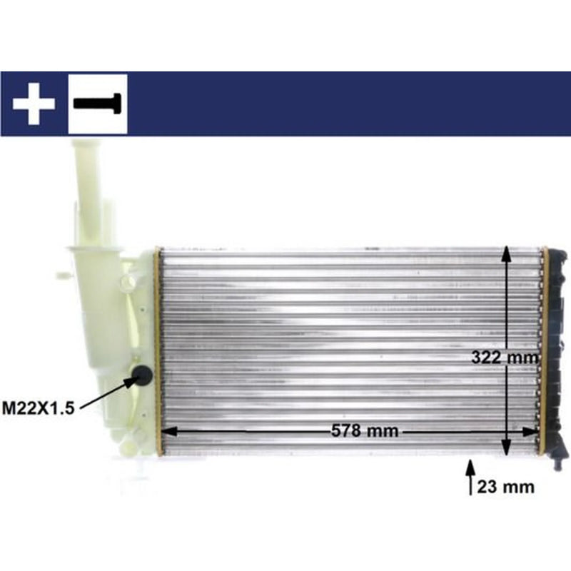 Mahle Engine Radiator fits Fiat Punto 1993-2000 1.1 1.2 1.6
