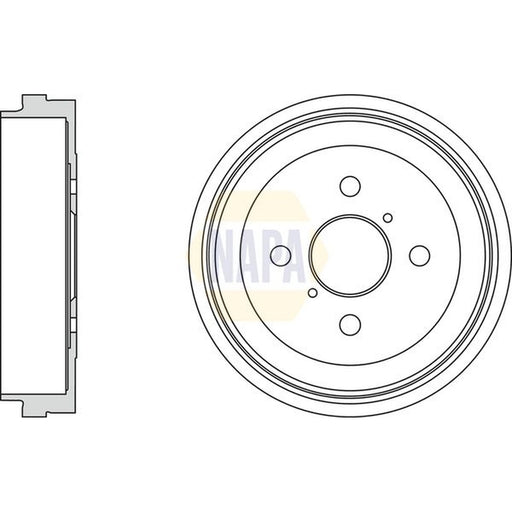 NAPA Brake Drum Assembly Rear fits Toyota Yaris/Vitz 1999-2005 1.0 1.3 1.4