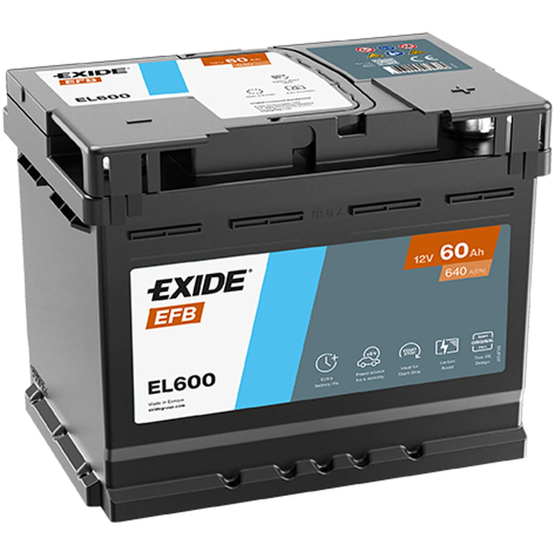 Exide Battery 12V 60Ah 640A EL600