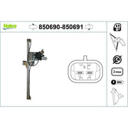 Valeo Electric Window Regulator Lifter Right Front 850691